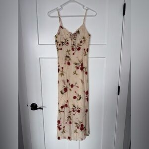 Cream Floral Maxi Dress